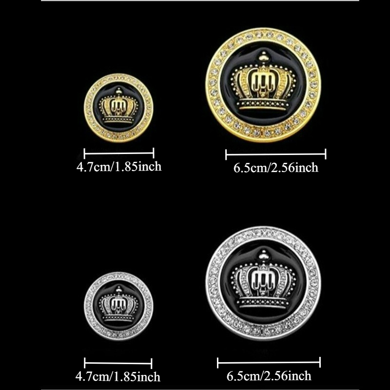 Car Accessories Sticker - สติกเกอร์โลหะสามมิติคุณภาพสูง ลายมงกุฎเพชร ตกแต่งตัวถังรถยนต์ ปิดรอยขีดข่วน อุปกรณ์ตกแต่งรถยนต์