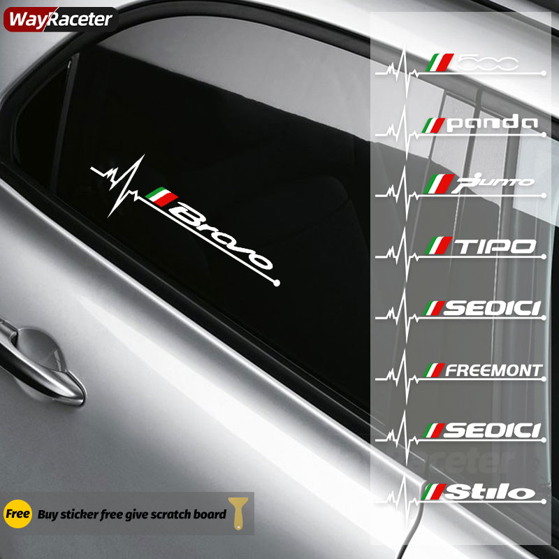 Car Accessories Under 500 - 2 Pcs หน้าต่างสติกเกอร์สะท้อนแสงสำหรับ Fiat 500 Bravo