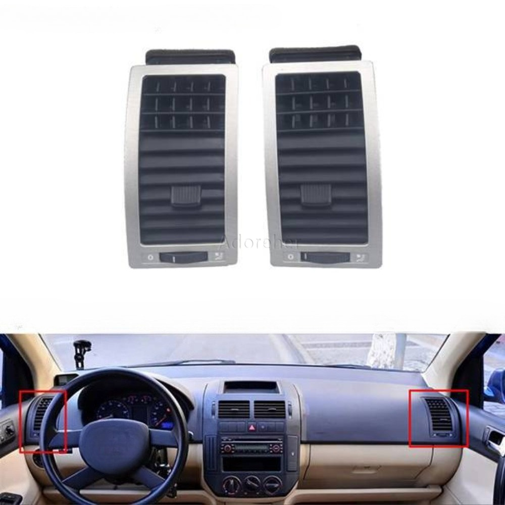 Car Accessories For Dashboard - ช่องระบายอากาศแผงหน้าปัดรถยนต์สีเงิน ซ้าย-ขวา 1 คู่ สำหรับ VW