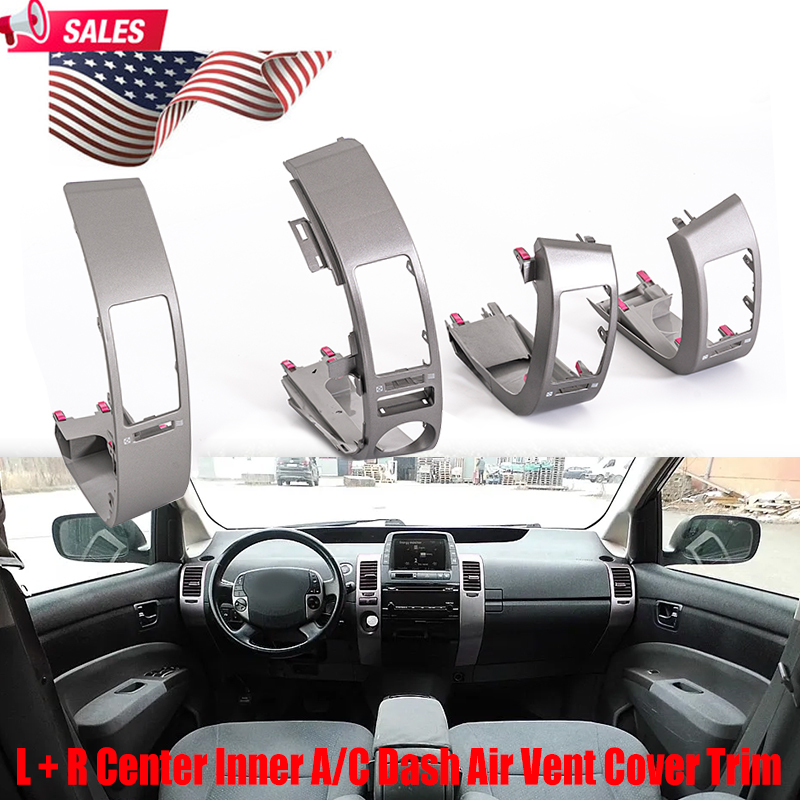 Car Accessories For Dashboard - ชุด 4 ชิ้น ฝาครอบช่องระบายอากาศบนแผงหน้าปัดสีเงิน-เทา สำหรับ Toyota