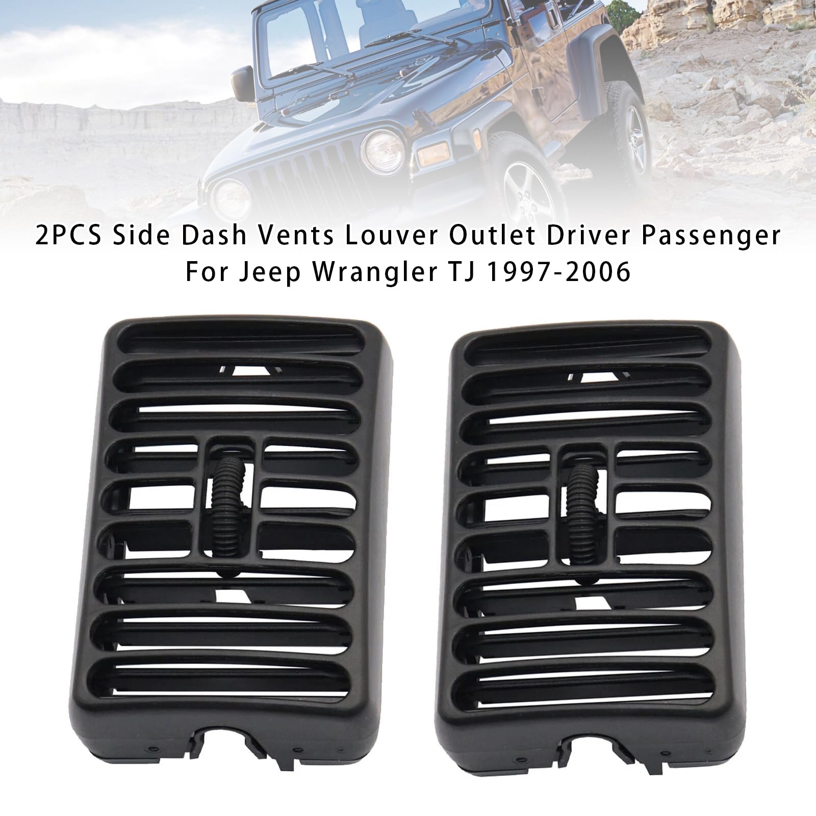 Car Accessories For Dashboard - ฝาครอบช่องระบายอากาศเครื่องทำความร้อน/แอร์ 2 ชิ้น สำหรับรถจี๊ป แรงเลอร์ TJ