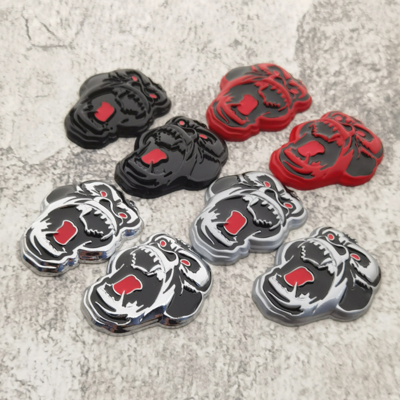 Car Accessories Sticker - สติ๊กเกอร์ติดรถยนต์โลหะ 3 มิติ คุณภาพสูง ลายกอริลลาคำราม ปิดรอยขีดข่วน