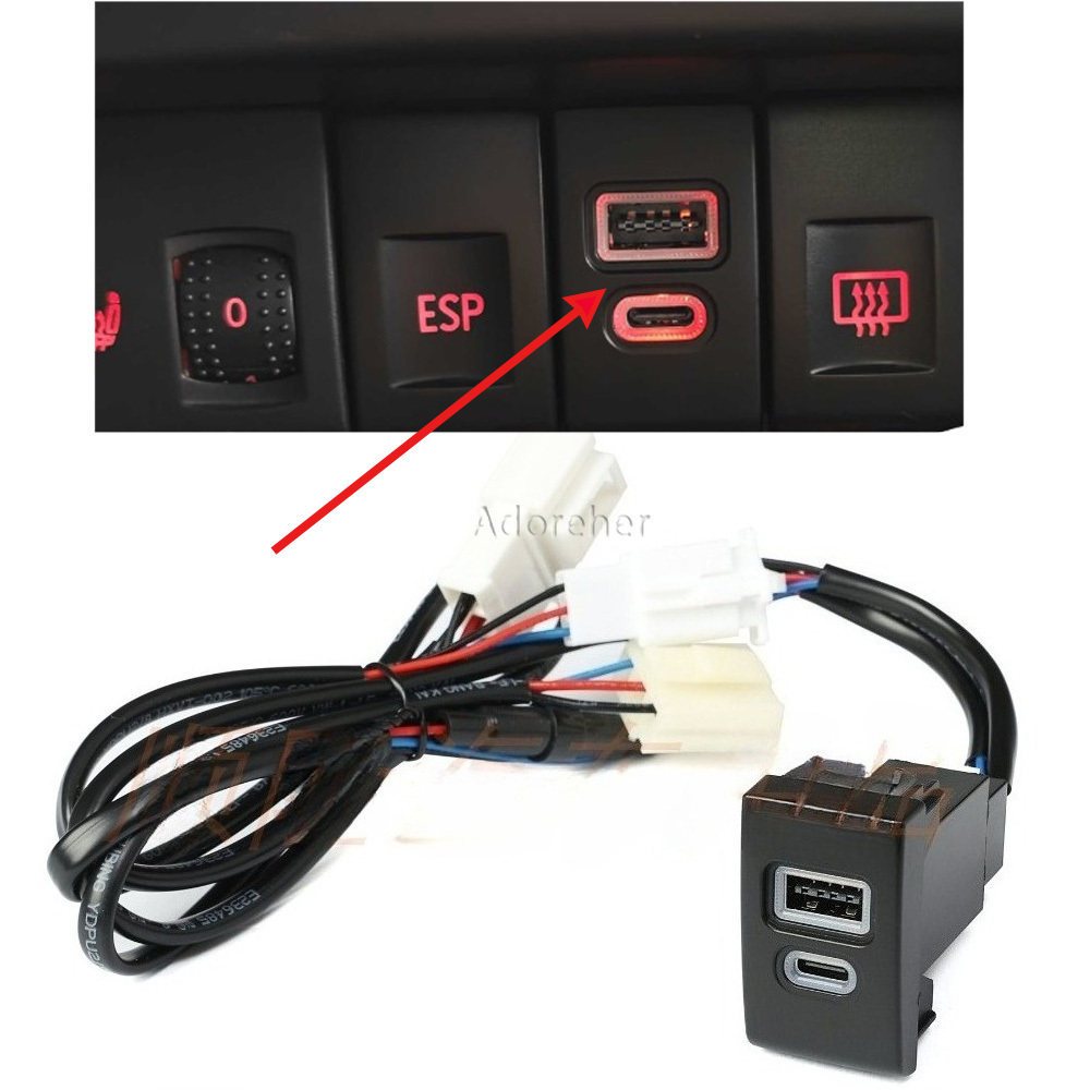 Car Accessories Qc - อะแดปเตอร์ชาร์จในรถยนต์แบบ USB QC 3.0 Type C