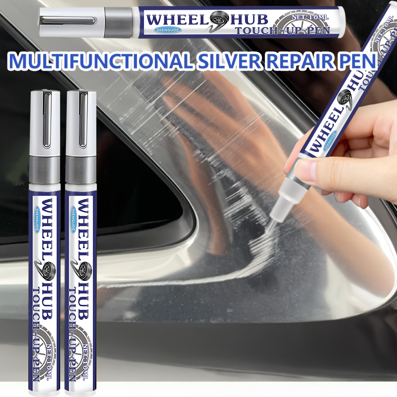Car Accessories Must Have - ปากกาซ่อมสีเงินอเนกประสงค์ - เหมาะสำหรับล้อชุบโครเมียม สีรถยนต์ และพื้นที่สีเงินอื่นๆ การซ่อมแซมรอยขีดข่วน