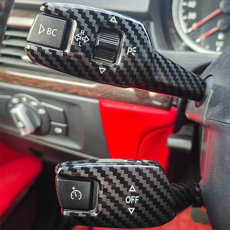 Steering Wheel Cover - ฝาครอบสวิตช์ก้านปัดน้ำฝนและไฟเลี้ยวคาร์บอน สำหรับพวงมาลัยรถยนต์ BMW ซีรีส์ 3 4