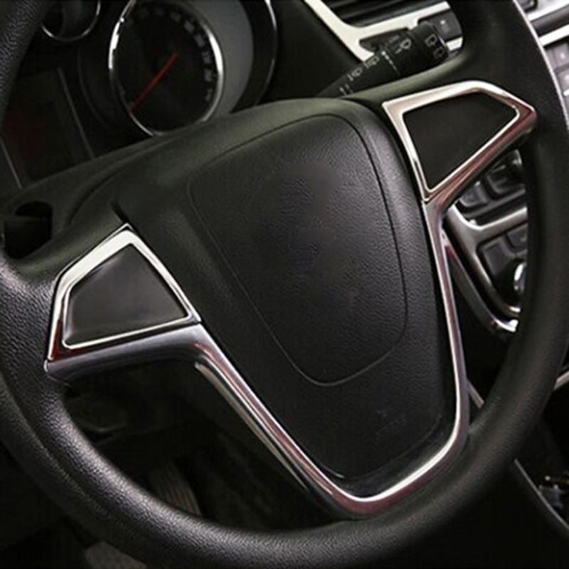Steering Wheel Cover - โปรโมชั่นพิเศษสำหรับ Opel/Vauxhall Mokka X 2013-2018 ชุดตกแต่งแผงครอบพวงมาลัยโครเมียม