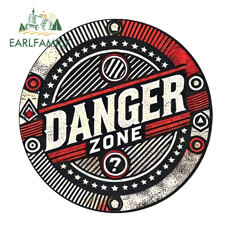 Car Accessories Zone - EARLFAMILY Danger Zone Retro ป้ายรถสติกเกอร์รถจักรยานยนต์คอมพิวเตอร์ Trunk