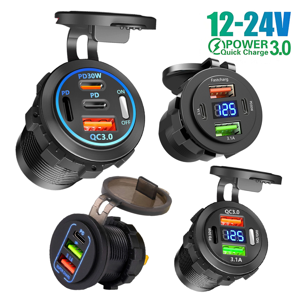 12V QC3.0 USB-C ซ็อกเก็ต PD Ty - Car Accessories Qc บทวิจารณ์และราคา