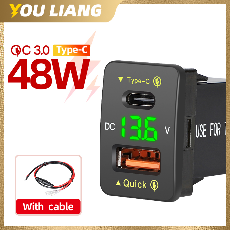 QC3.0 48W USB C PD พอร์ต 12 V/ - Car Accessories Qc บทวิจารณ์และราคา