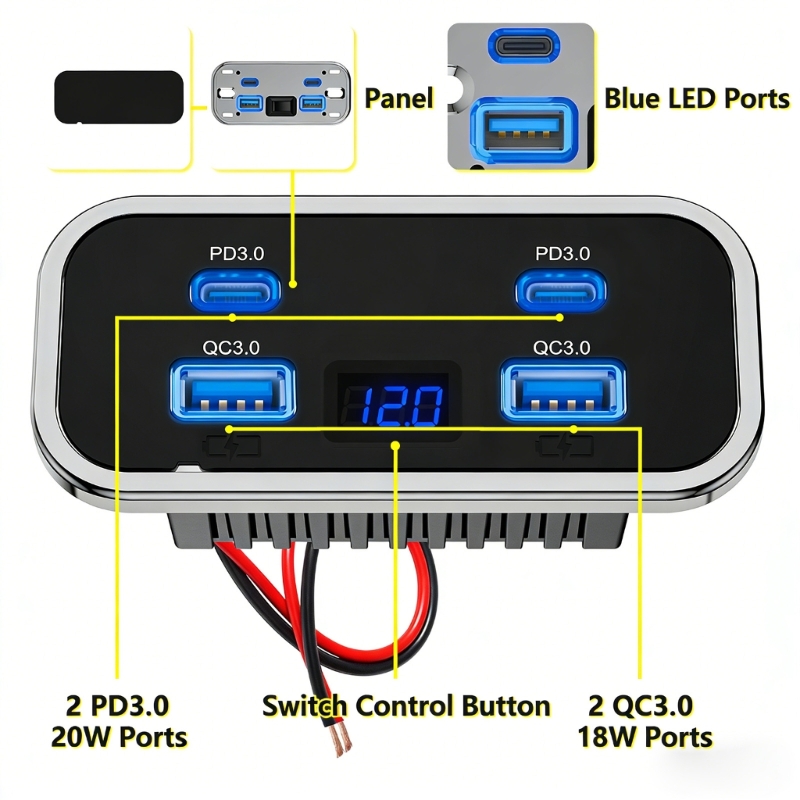 อุปกรณ์เสริมติดผนังเครื่องชาร์ - Car Accessories Qc บทวิจารณ์และราคา